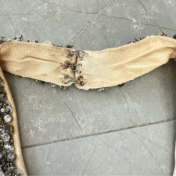 JOVANI Teal Beaded Sequins Halter Wedding Ball Gown Formal Evening Dress Sz 8 - Picture 13 of 16